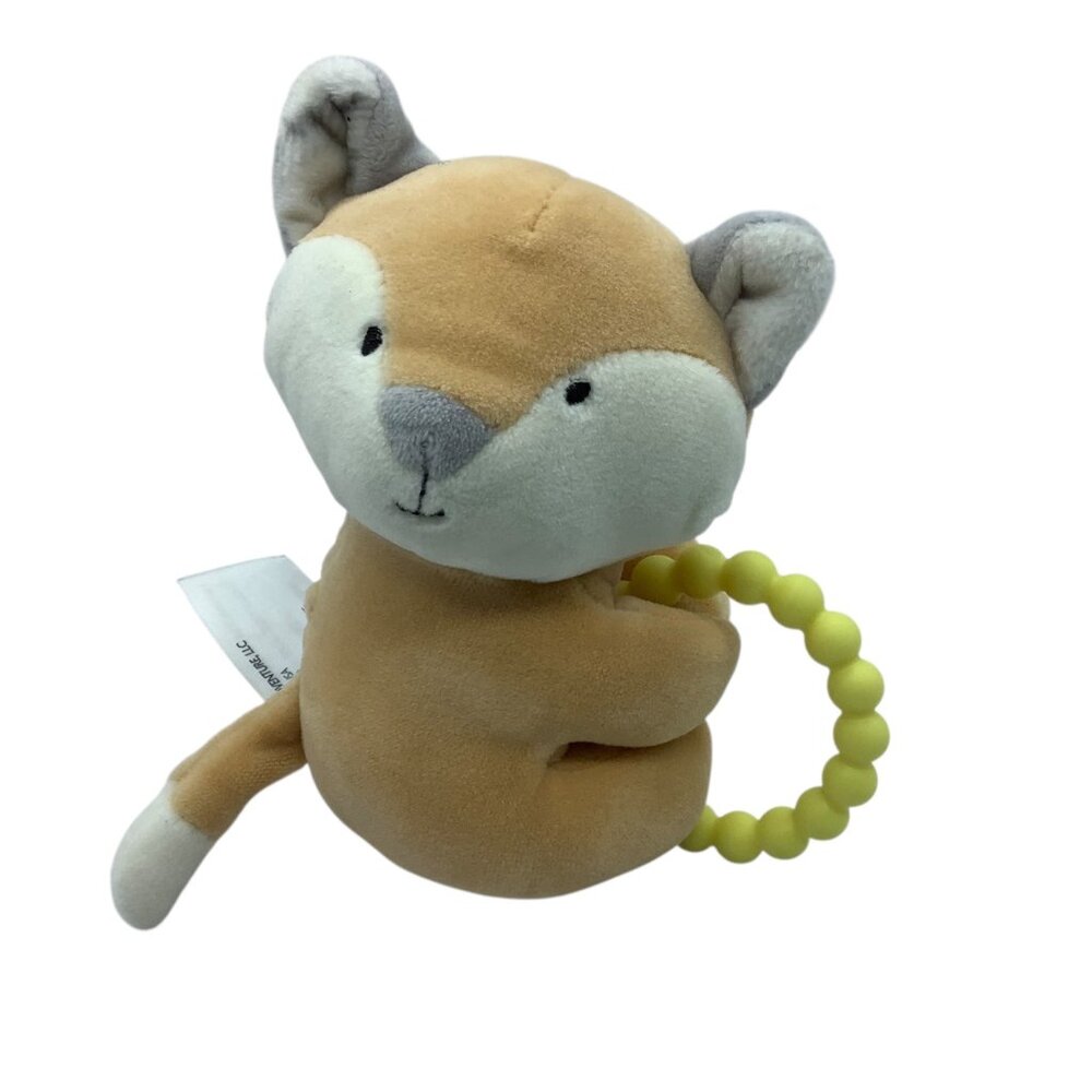 Animal Adventure Fox Baby Plush Toy Teether Teething Ring Stuffed Animal 4.5"